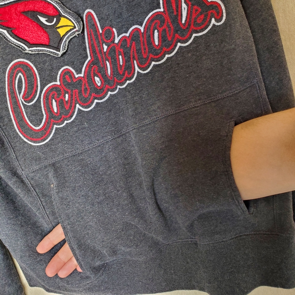 ♧ Arizona Cardinals Womens Funnel Neck Sweatshirt Size Medium Heather Gray - Picture 4 of 12